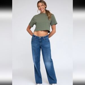 REWASH | Women's Medium Indigo Acid Wash Low Rise Baggy Jeans